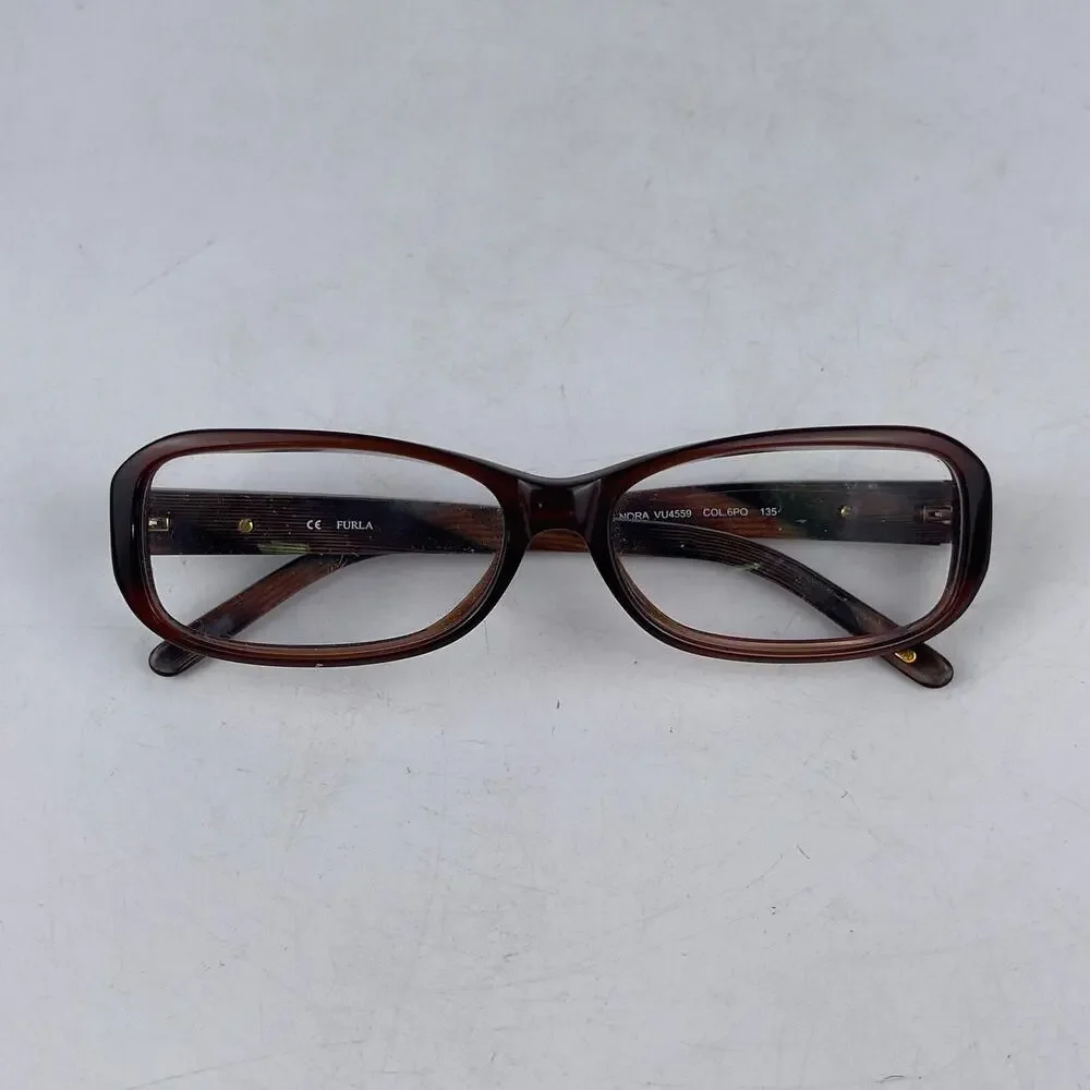 Furla Nora‎ VU4559 Womens Eyeglasses Frame Brown Plastic Full Rim 135mm